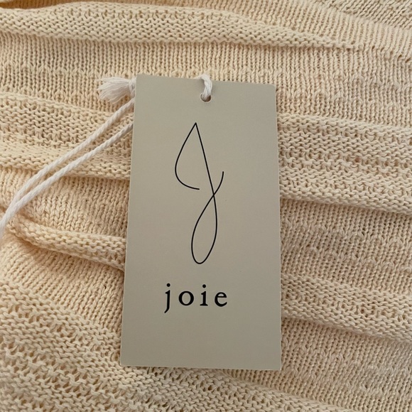 Joie Cardigan Sweater Women's Large Yellow Open Front Textured Linen Blend NWT - Picture 7 of 9